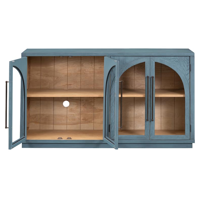 Sideboard with Metal Handles and Adjustable Shelves