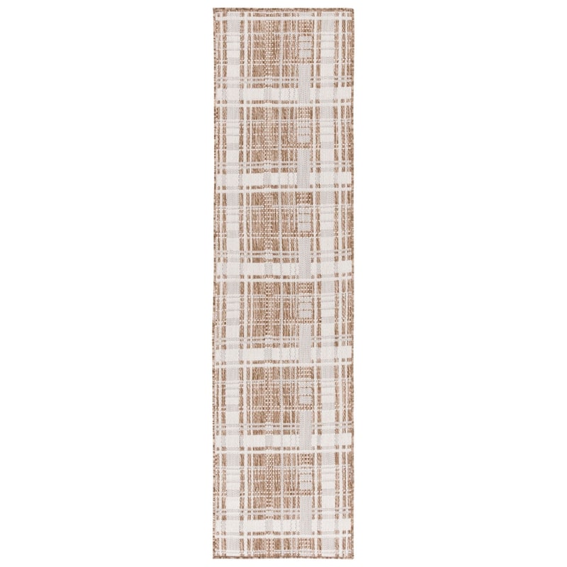 SAFAVIEH Beach House Salme Transitional Rug - 2' x 8' Runner - Brown/Ivory