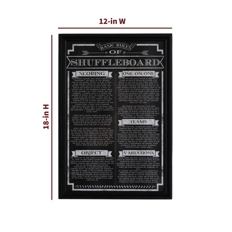 Hathaway Shuffleboard Game Rules Wall Art