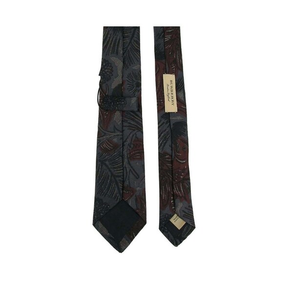 burgundy burberry tie