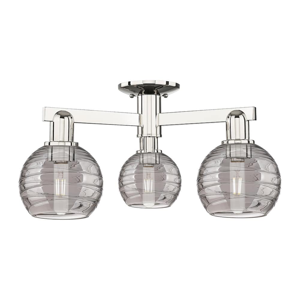 Innovations Lighting 716-3F-10-24 Athens Deco Swirl Semi-Flush Athens