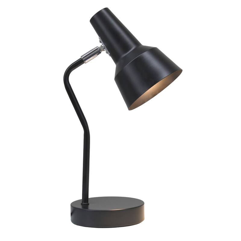 Gooseneck Desk Lamp with Cone Shade - 15.25" - Black