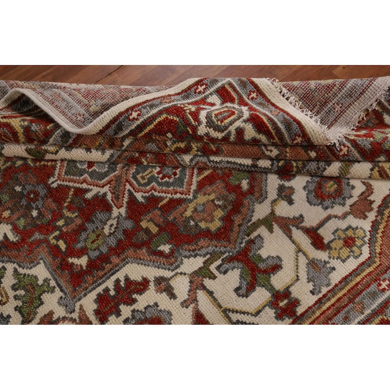 Heriz Serapi Indian Area Rug Handmade Wool Carpet - 7'9" x 10'2"