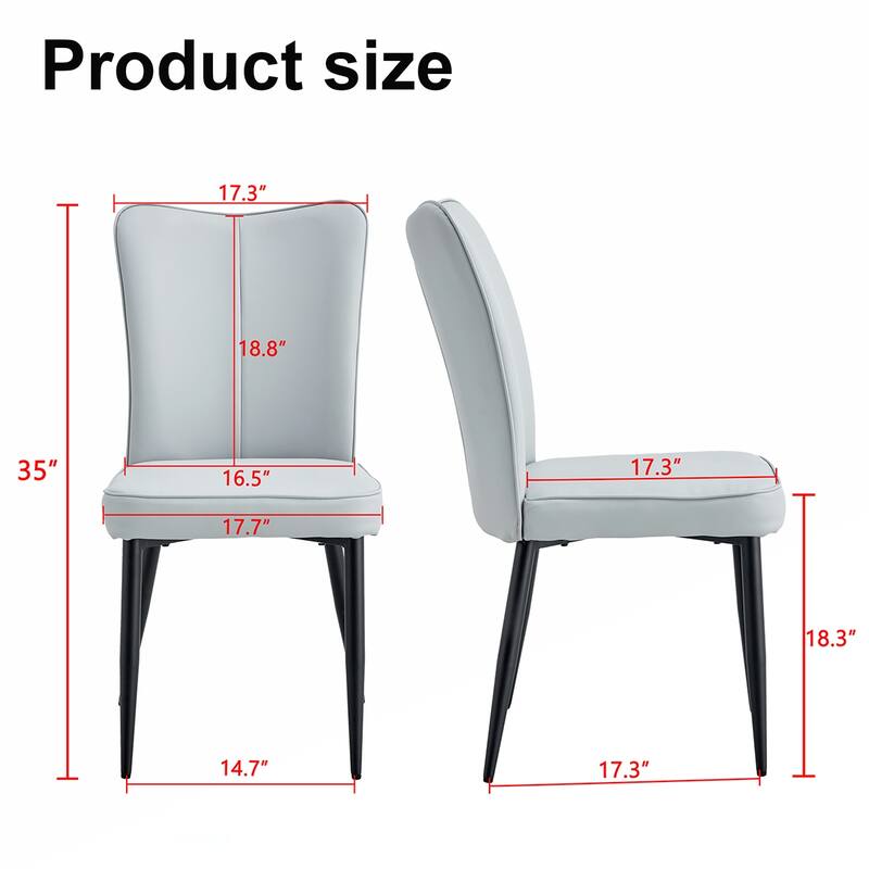 4PCS Metal Dining Chairs With Metal Legs