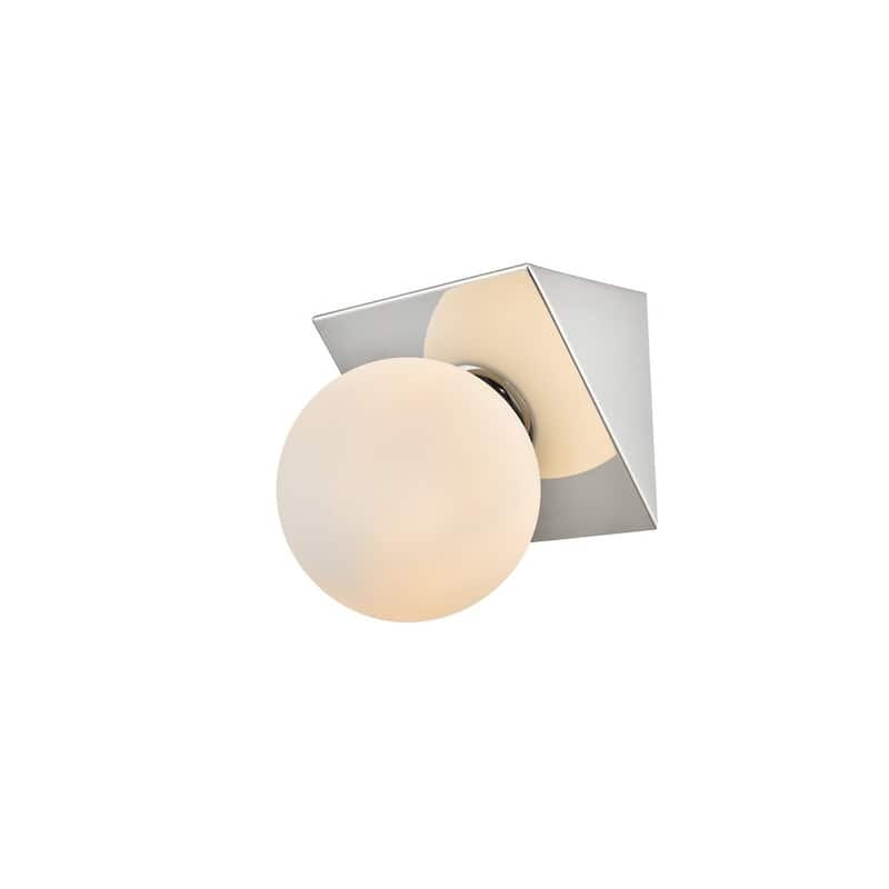 Jinzo 1 Light Black and Frosted White Bath Sconce