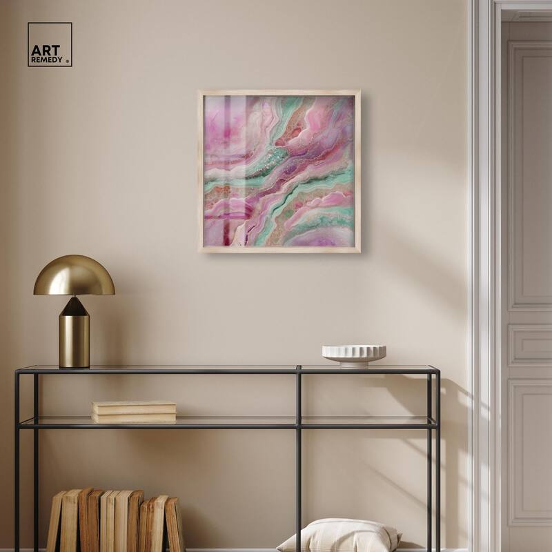 Pink and Mint Crystal IV Shadowbox by Art Remedy
