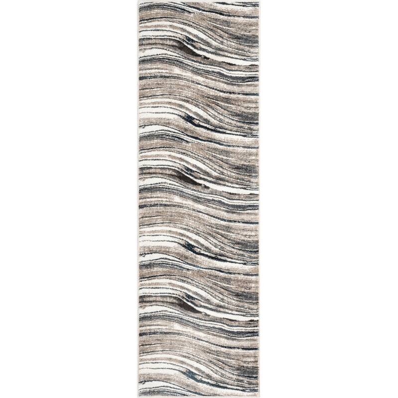 Well Woven Verity Davina Abstract Modern Area Rug - 2' 3" x 7' 3" - Grey - Runner