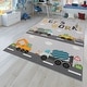 preview thumbnail 5 of 6, Kids Rug for Nursery Construction Road Play Mat with Cranes and Trucks