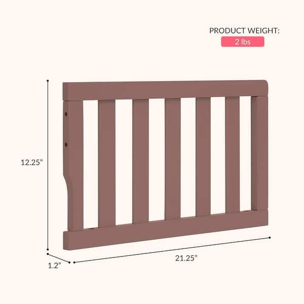 dimension image slide 8 of 9, Dream On Me Convertible Crib Toddler Guard Rail
