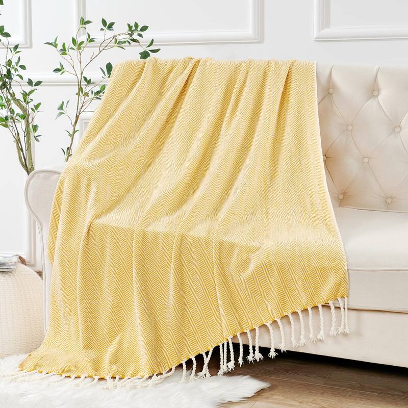 Extra Cozy Chevron Knit Throw Super Soft Knitted Blanket for Couch