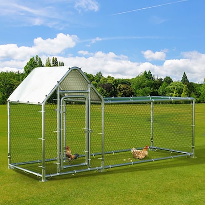 BOSSIN Bold Chicken Coop Run Large Metal Chicken Pen Outdoor,Poultry Cage Heavy Duty Walkin for Yard with Waterproof