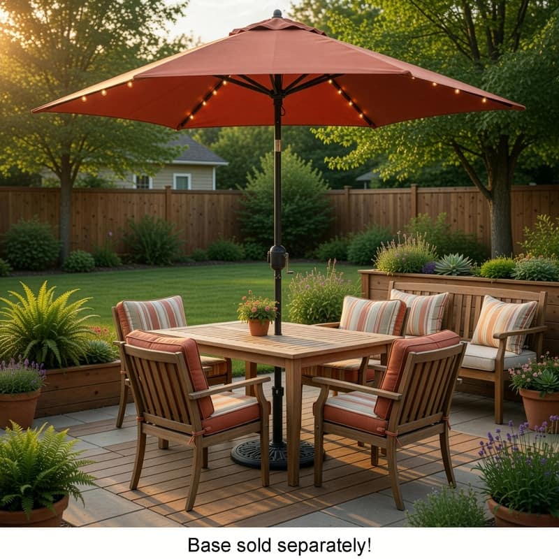 TropiShade 9-foot Rust Aluminum Bronze Lighted Market Umbrella