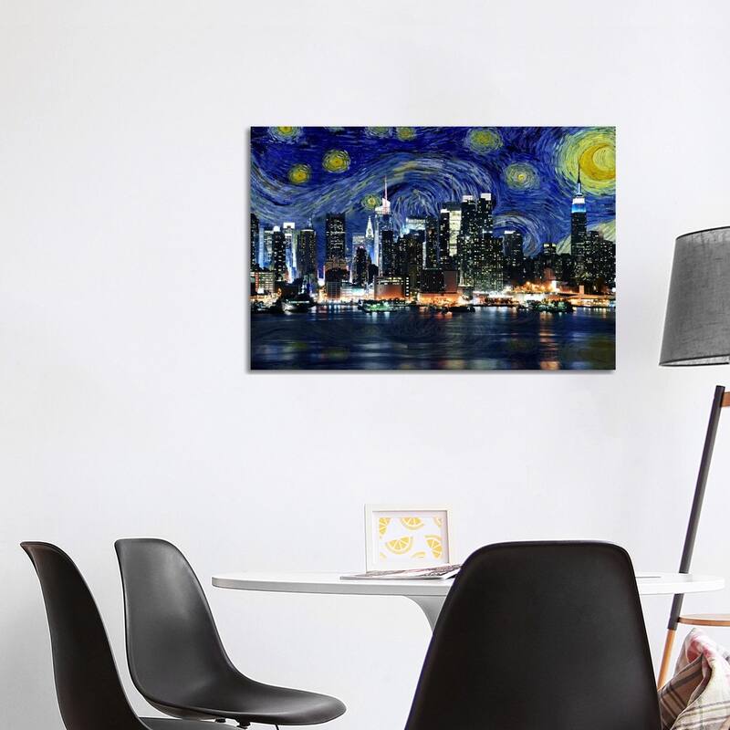 iCanvas "New York City, New York Starry Night Skyline" by 5by5collective Canvas Print - 26x40x1.5