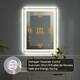 Wall Mounted Back Light Bathroom Framed LED Mirror Anti- Fog With Dimmable Light Touch Sensor And Memory Function