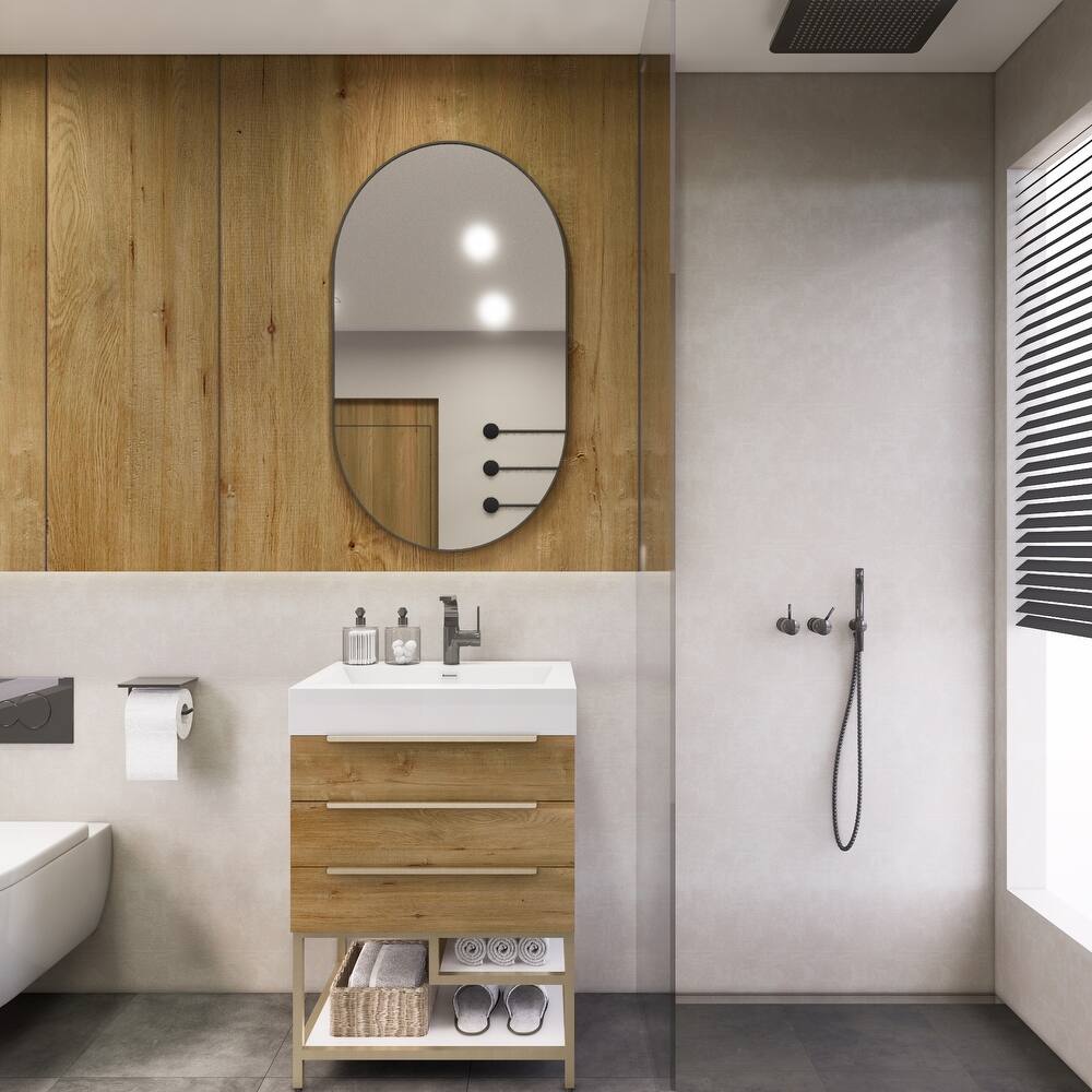 Noble 24" Free Standing Vanity with Reinforced Acrylic Sink - 24" Width