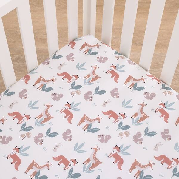 Little Love by NoJo Woodland Meadow Fitted Crib Sheet Bed Bath