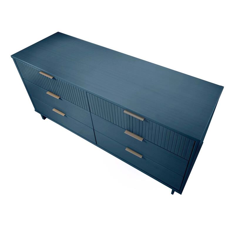 Manhattan Comfort 3-Piece Granville Modern Solid Wood Narrow Chest Dresser Nightstand Set.