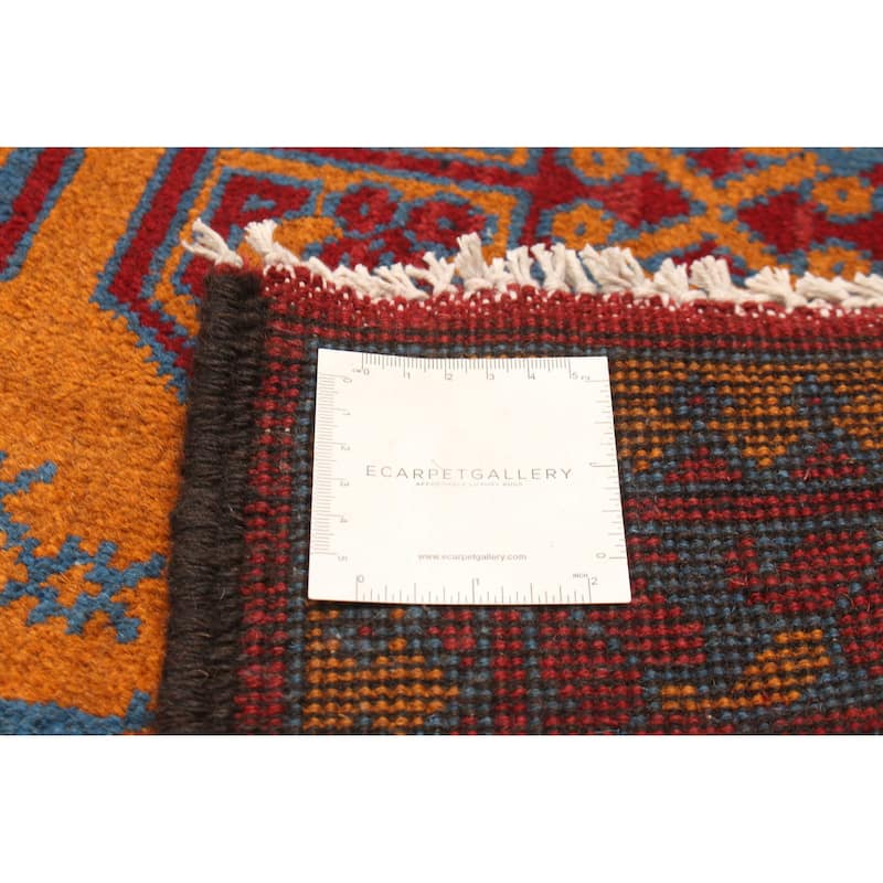 ECARPETGALLERY Hand-knotted Afghan Burnt Orange Wool Rug - 3'4 x 4'11