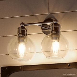 Shop Luxury Vintage Bathroom Vanity Light 10 875 H X 15 5 W With Americana Style Polished Nickel Finish By Urban Ambiance Overstock 28670577