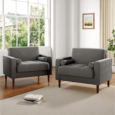 2 Set Modern Wide Armchair Corduroy Accent Chairs