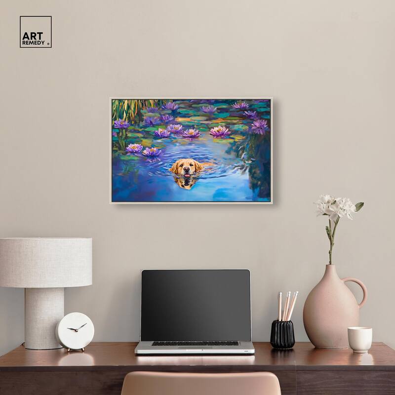 Watery Wag I Canvas by Art Remedy
