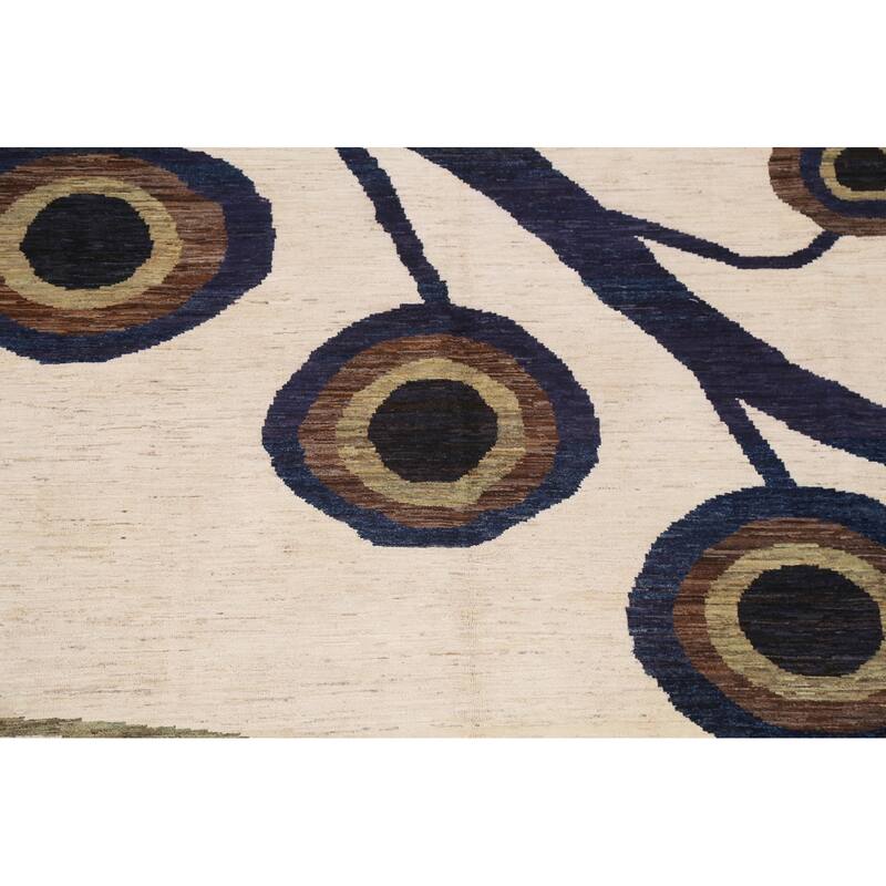 Contemporary Oriental Abstract Living Room Area Rug Wool Hand-knotted - 8'6" x 11'7"