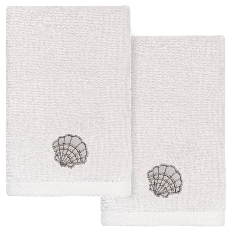 Authentic Hotel and Spa Shell Row Fingertip Towel Set - Silver