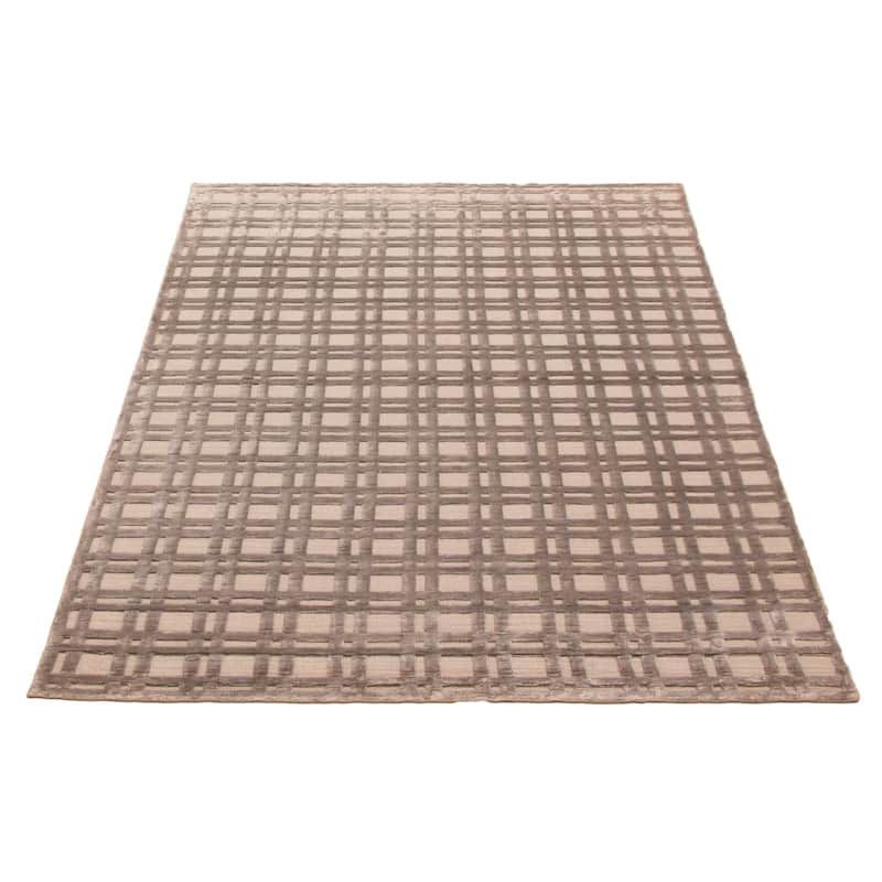 ECARPETGALLERY Hand Loomed Kashkuli Gabbeh Taupe Wool Rug - 5'4 x 7'7