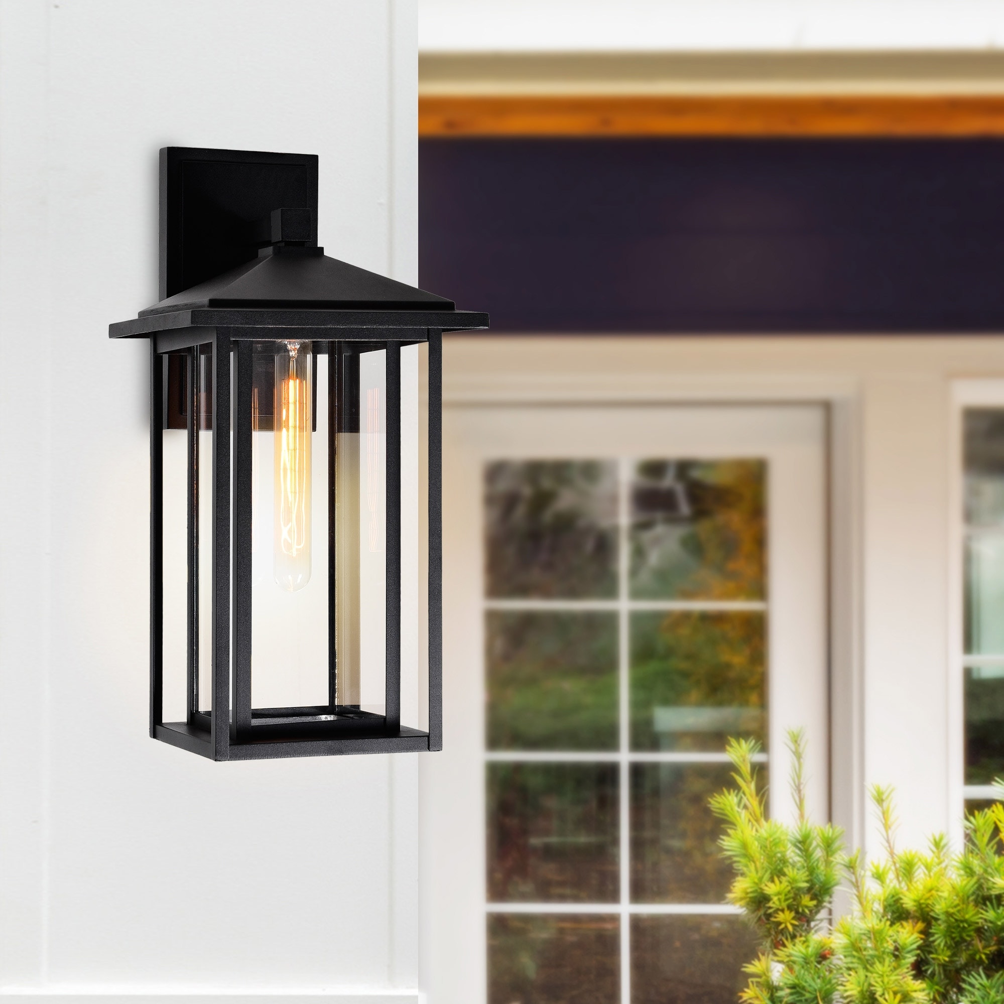 CWI Lighting Crawford 1 Light 9in Black Outdoor Wall Light