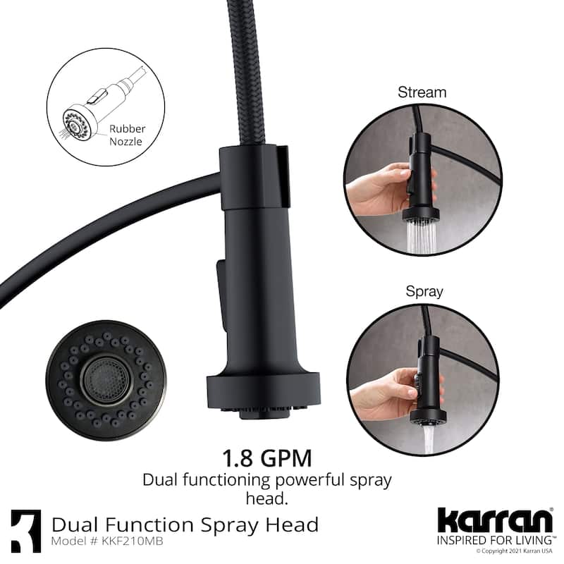 Karran Scottsdale Single-Handle Pull-Down Sprayer Kitchen Faucet with Matching Soap Dispenser