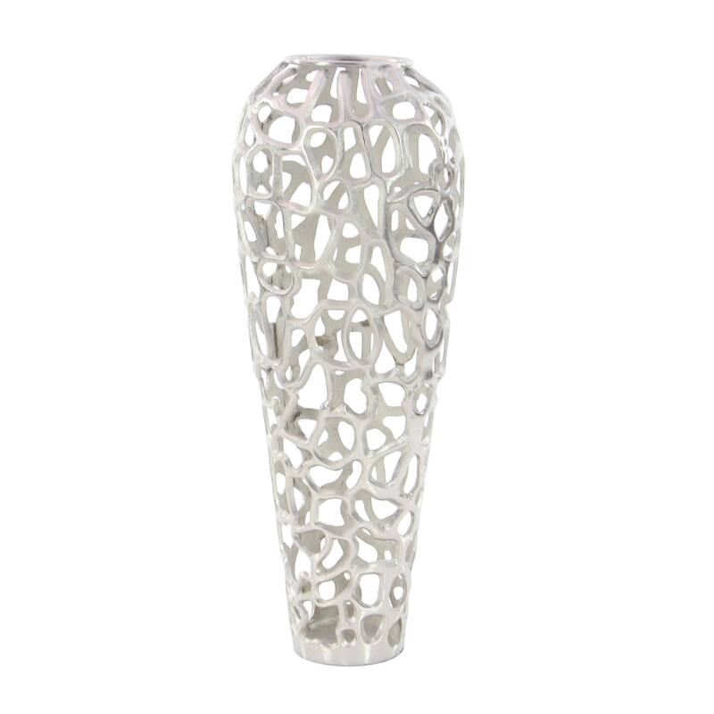 Gold Aluminum Metal Cutout Coral Decorative Vase