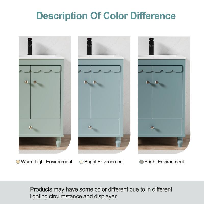 Lace Trim Freestanding Bathroom Vanity Set - Perfect for Bathrooms