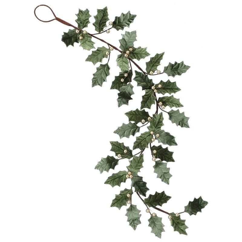 48" Garden Holiday Holly Garland