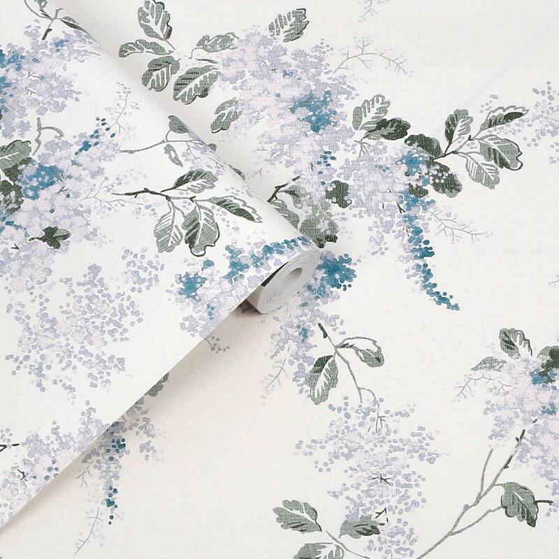 Laura Ashley Mirabelle Pale Seaspray Wallpaper
