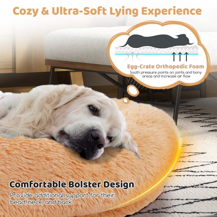 Washable Fluffy Human Dog Bed with Soft Blanket and Plump Pillow - 68" x 46" x 10" (L x W x H)