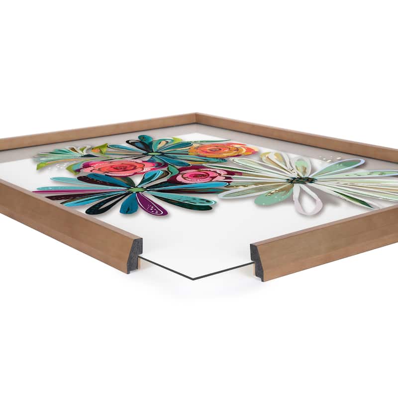 Kate and Laurel Blake Flowers Glass Framed Printed Art by Jessi Raulet
