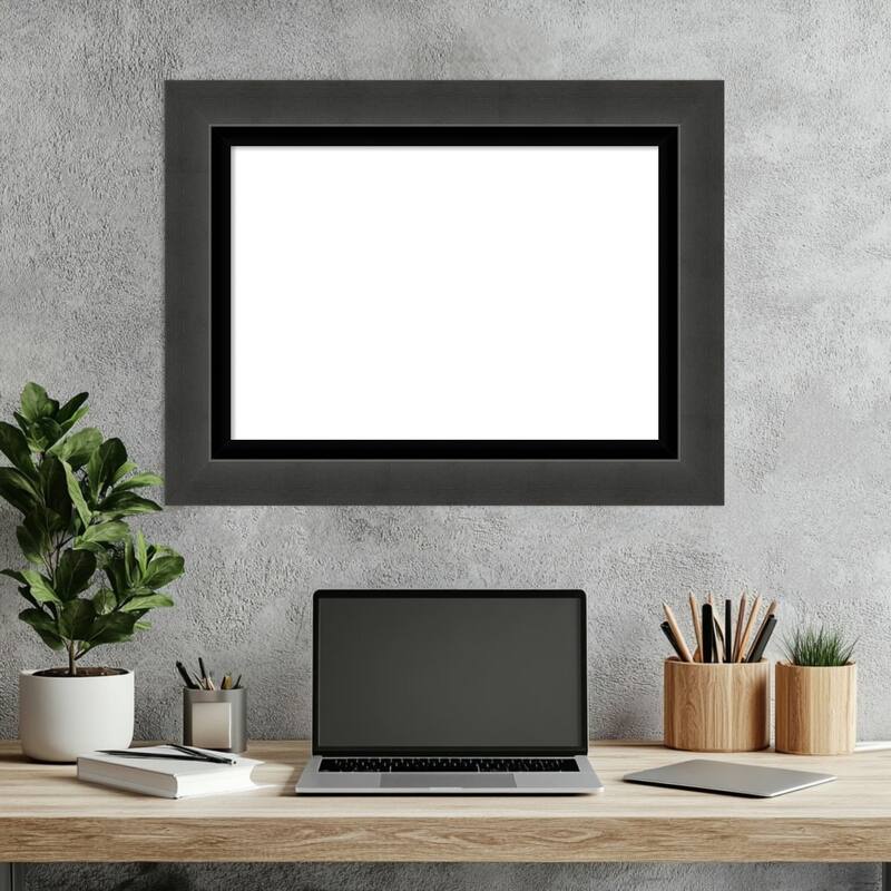 Amanti Art Tuxedo Black Framed Dry Erase Magnetic Board