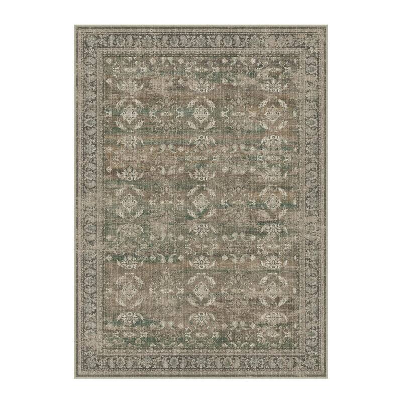 HomeRoots Floral Medallion Traditional Rectangle Area Rug