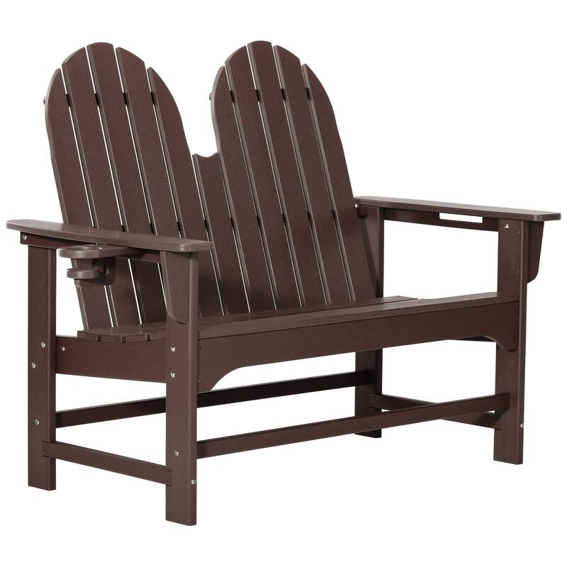 Hanniford Poly Adirondack 49 Inch Bench - Dark Brown