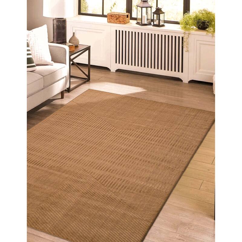 ECARPETGALLERY Hand Loomed Kashkuli Gabbeh Beige Wool Rug - 6'5 x 9'9