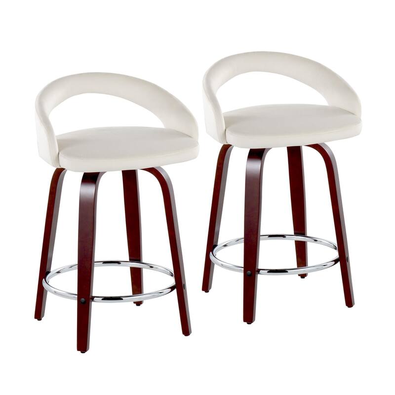 Grotto Upholstered 24" Fixed-Height Counter Stool - Set of 2