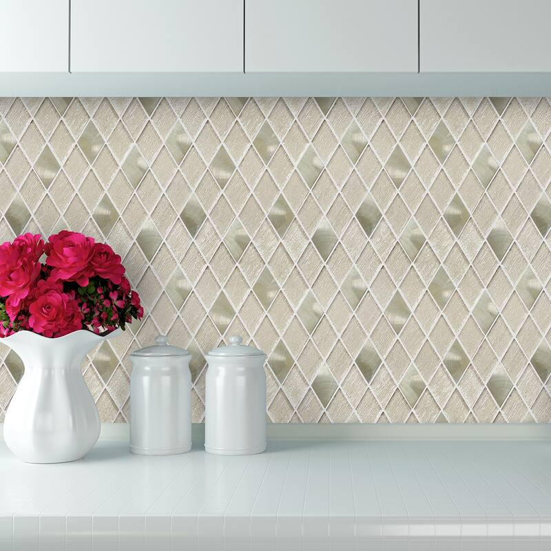 Altair Ballagh Diamond Laminated Glass Mosaic Mix Aluminum Wall Tile