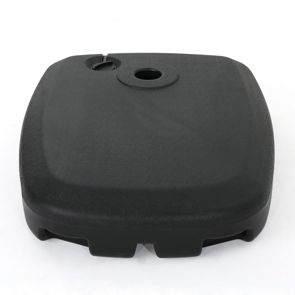Roomfitters Siesta Outdoor Plastic Umbrella Base with Dual Counterweight Fillable Design, Dark Grey