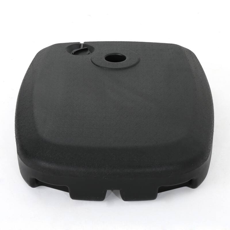 Roomfitters Siesta Outdoor Plastic Umbrella Base with Dual Counterweight Fillable Design, Dark Grey