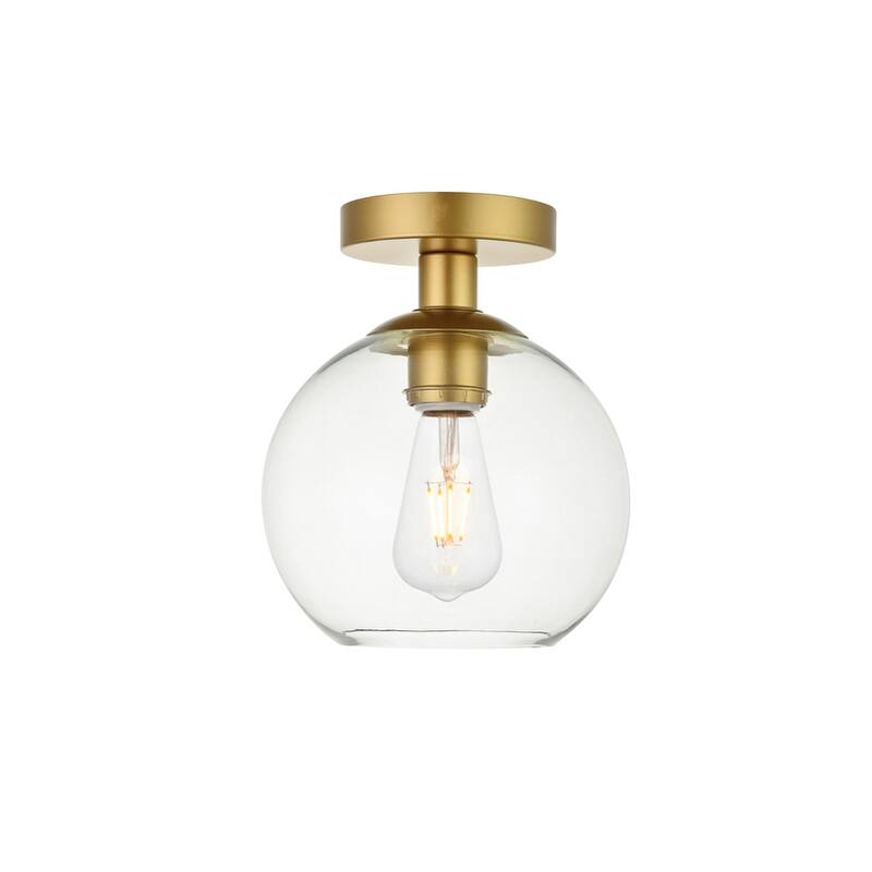 1-Light Flush Mount with 8 inch Clear Glass