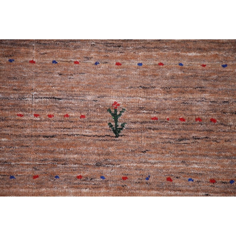 Brown Tribal Gabbeh Oriental Area Rug Hand-knotted Wool Carpet - 8'3" x 10'0"