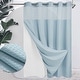 preview thumbnail 75 of 111, No Hook Waffle Weave Shower Curtain with Snap-in Liner 71"Wx74"L - Blue