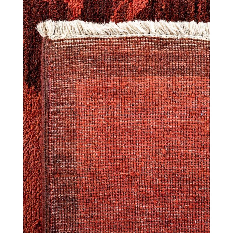 Overton Hand Knotted Wool Vintage Inspired Modern Contemporary Overdyed Brown Area Rug - 12' 1" x 16' 0"