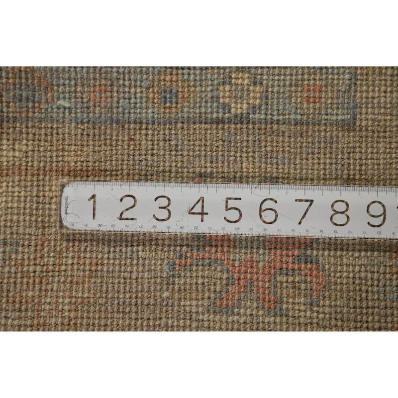 Hand Knotted Oriental 100% Wool Carpet Transitional All-Over Beige & Ivories Oushak Area Rug - 9' 3'' X 6' 2''