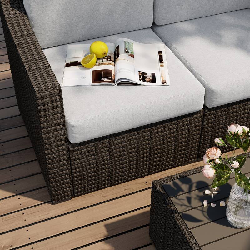 7 Piece Patio Sectional Conversation Set